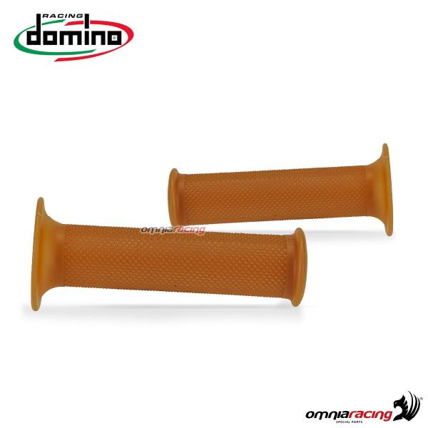 Coppia manopole Domino vintage Cafe Racer in gomma color para