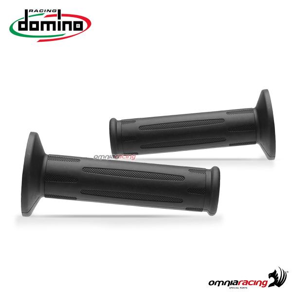 Coppia manopole Domino in gomma BMW style diametro della flangia 57 mm