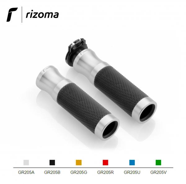 Coppia di manopole Rizoma Sport 22 mm alluminio argento universali