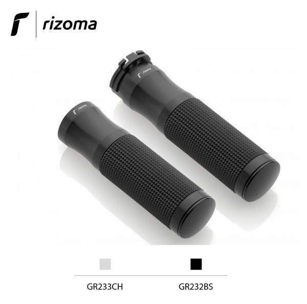 Coppia di manopole Rizoma Sport 25.4 alluminio nero lucido per Harley Davidson