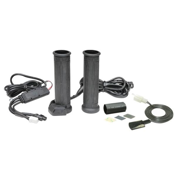 KOSO Apollo universal black heated grips integrated switch for ATVs and snowmobiles