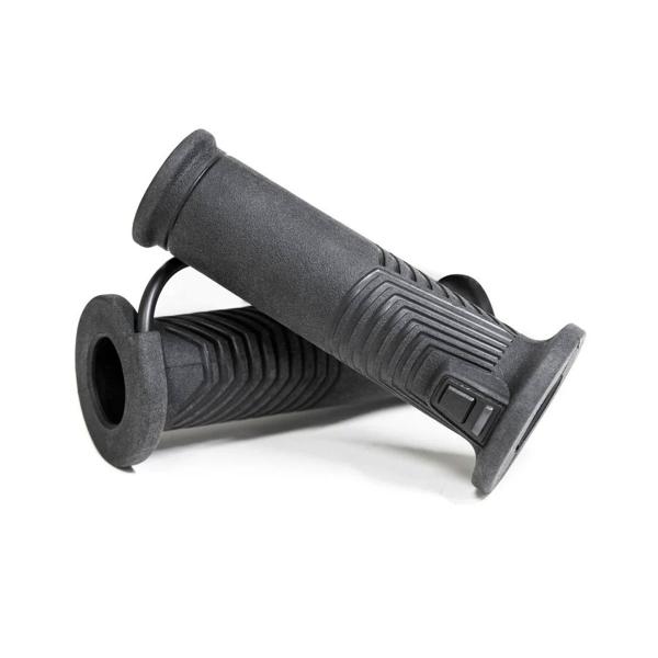 KOSO HG-17 universal black heated grips integrated switch 22/120mm