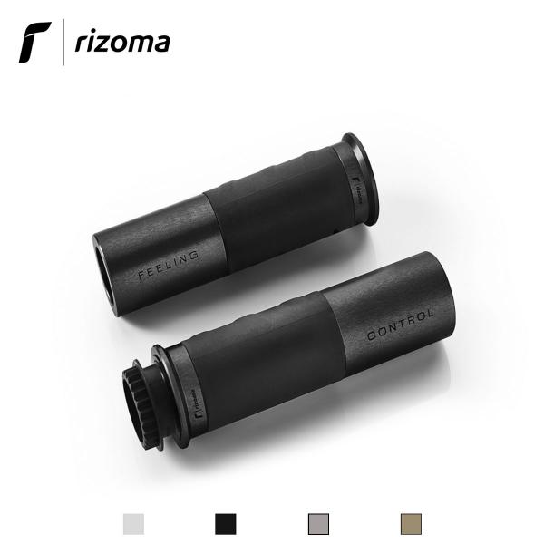Icon Universal Grips 22mm Black Aluminum - Gr225b - Grips Bike Accessories - by Rizoma