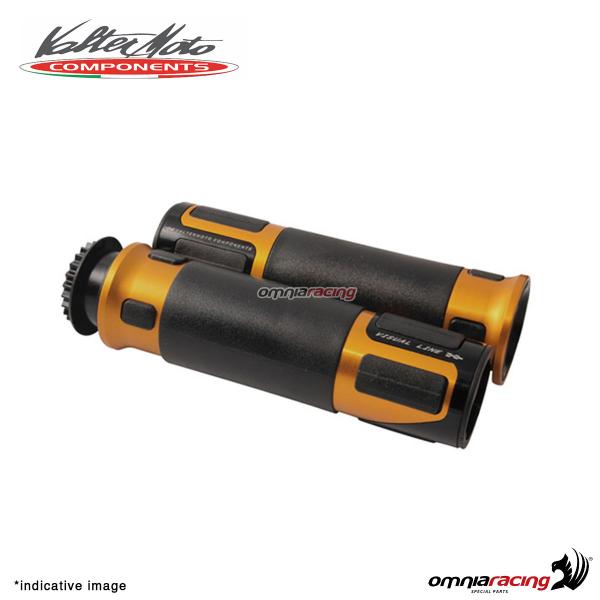 Manopole Valtermoto Top Grip in gomma con finiture in alluminio colore oro universali