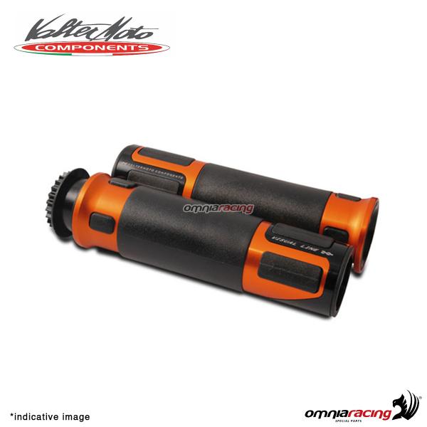 Manopole Valtermoto Top Grip in gomma con finiture in alluminio colore arancio universali