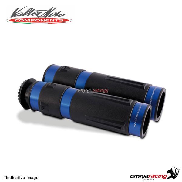Manopole Valtermoto STREET in gomma con finiture in alluminio colore blu universali