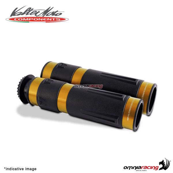 Manopole Valtermoto STREET in gomma con finiture in alluminio colore oro universali