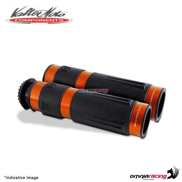 Manopole Valtermoto STREET in gomma con finiture in alluminio colore arancio universali