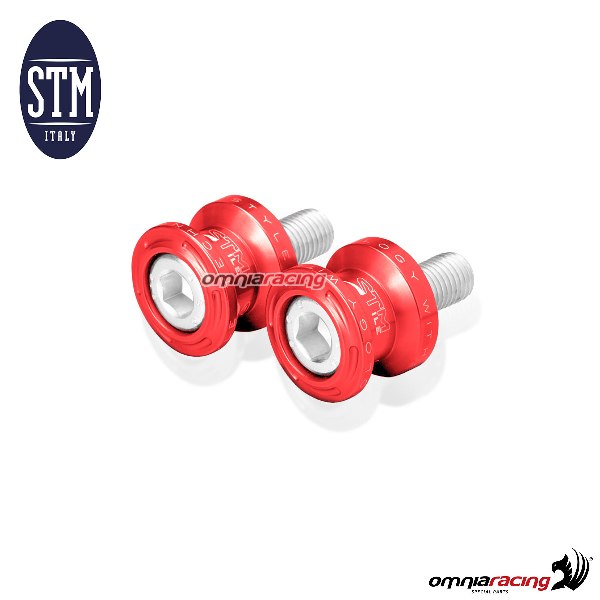 Coppia supporti STM per cavalletto posteriore M8 colore rosso