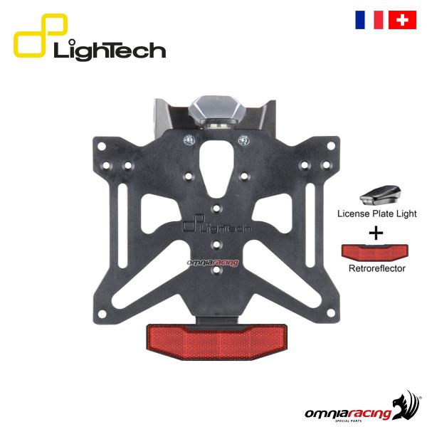 Portatarga Lightech regolabile A2 con luce e catadiottro per Ducati Hypermotard 796 /1100 2007>2012