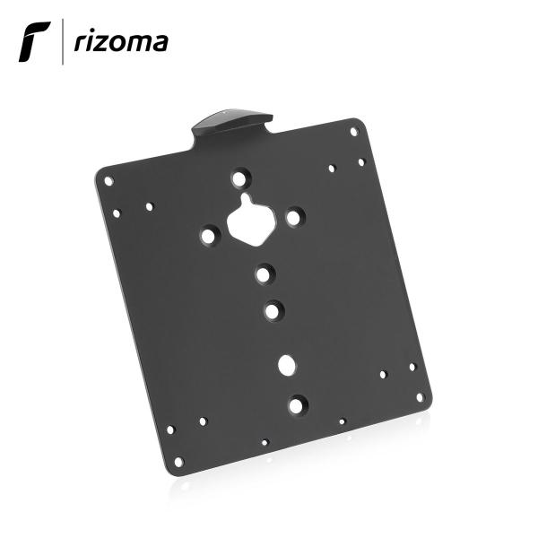 Piatto targa per portatarga Outside Rizoma 173x173 mm in alluminio nero con luce targa led
