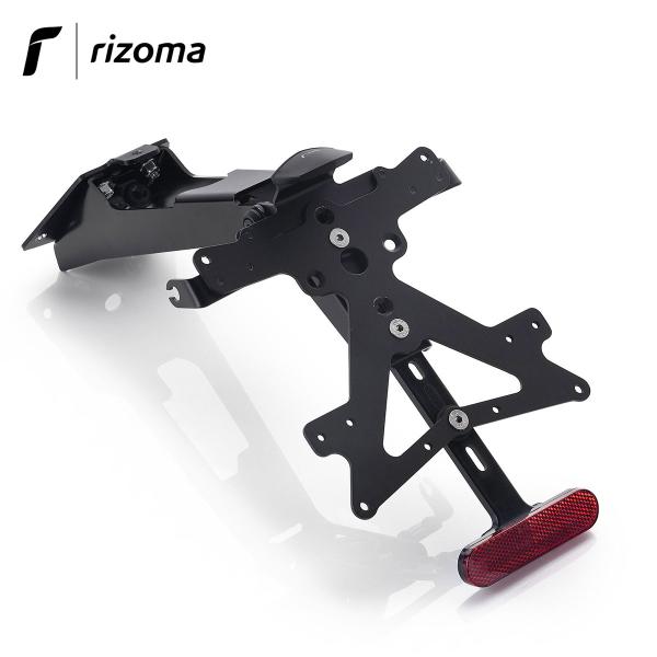 Kit portatarga Rizoma FOX regolabile + luce targa alluminio anodizzato nero per Aprilia RSV4 2021>