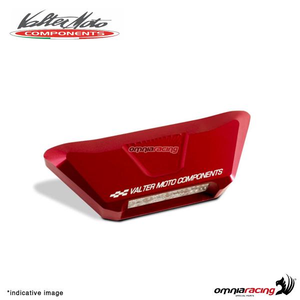 Valtermoto led light for license plate holder in red aluminum
