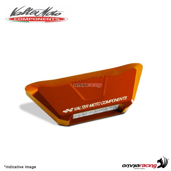 Valtermoto led light for license plate holder in orange color aluminum