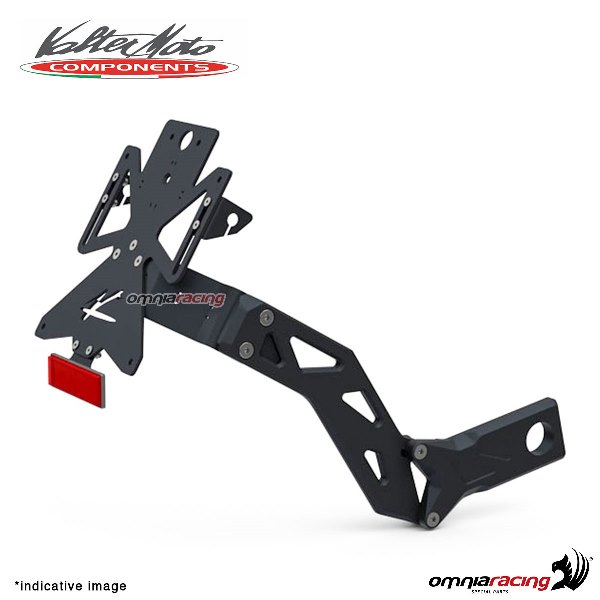 Side arm license plate holder Valtermoto King in ergal Italy version for Kawasaki Z650 2017>2018