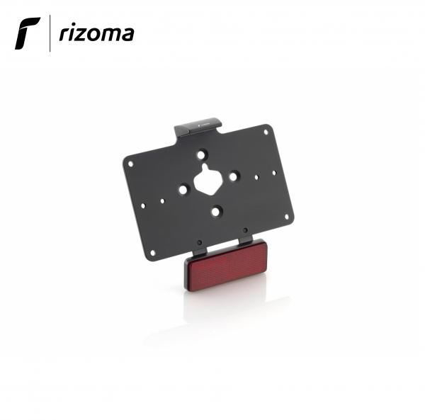 License plate for Outside Rizoma holder 100x162 mm in black aluminum with led light