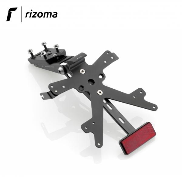 Kit portatarga Rizoma FOX regolabile + luce targa Alluminio anodizzato nero Kawasaki Z1000 2014>2015