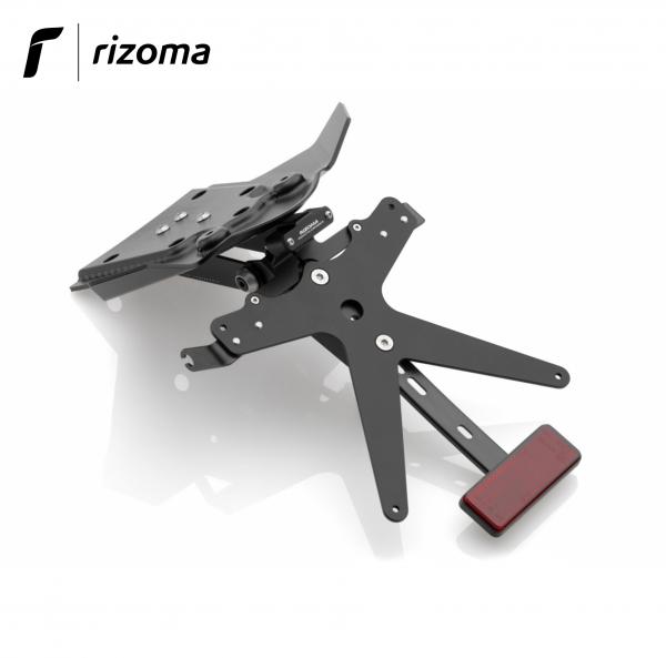 Kit portatarga Rizoma FOX regolabile + luce targa Alluminio nero Ducati Multistrada 1200 /S 10>14