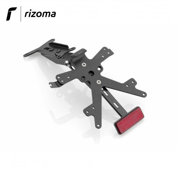 Kit portatarga Rizoma FOX regolabile + luce targa nero Ducati Hypermotard/Hyperstrada 821 2013>