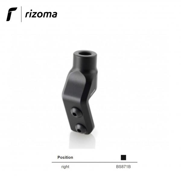 Rizoma BS871B - Right Side Mirror Adapter Bracket for MV Agusta Rivale 800 EAS