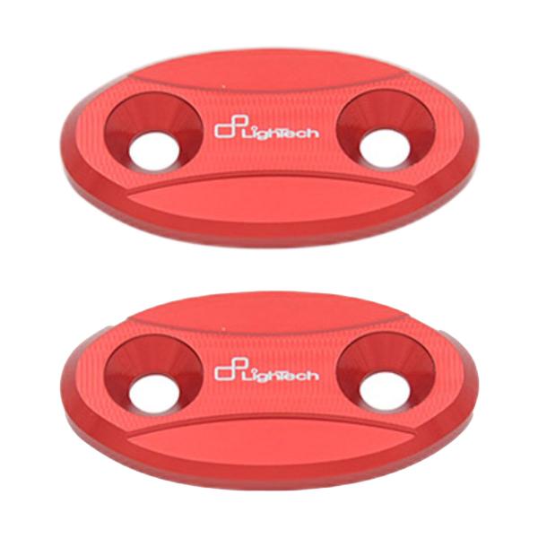 Coppia tappi specchio Lightech alluminio rosso BMW S1000RR 2009-2018