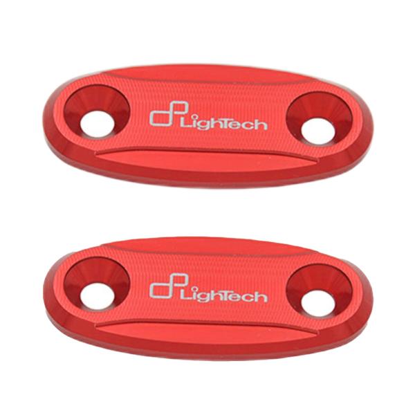 Coppia tappi specchio Lightech alluminio rosso Kawasaki ZX6R 2005-2008