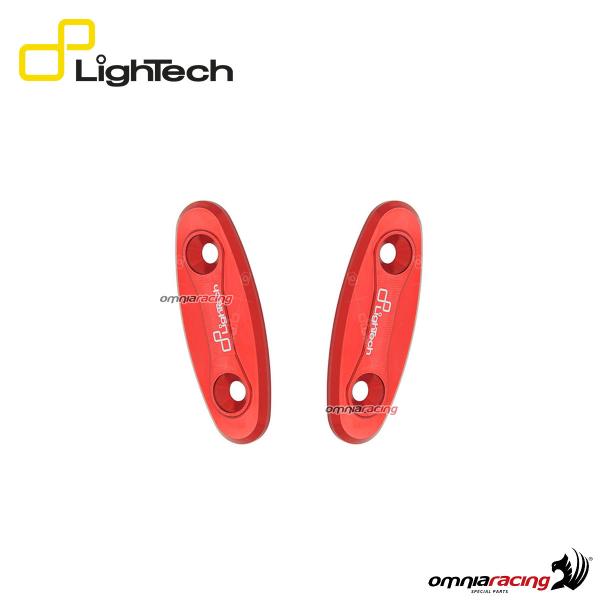 Coppia tappi specchietti retrovisori Lightech in ergal color rosso per Suzuki GSXR600/750/1000 05>16
