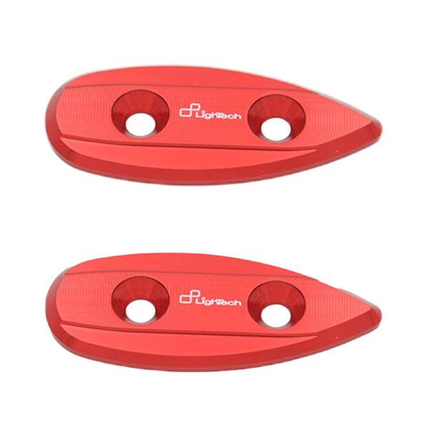Coppia tappi specchietti retrovisori Lightech in ergal colore rosso per Yamaha YZF R6 1999>2007