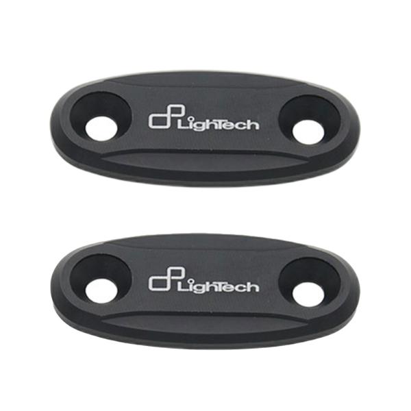 Pair of Lightech ergal rear view mirror caps black color for Honda CBR600RR 2004>2016