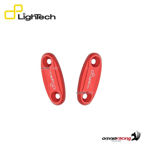Coppia tappi specchietti retrovisori Lightech in ergal colore rosso per Honda CBR1000RR 2004>2007