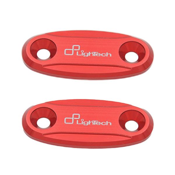 Coppia tappi specchietti retrovisori Lightech in ergal colore rosso per Honda CBR600RR 2004>2016