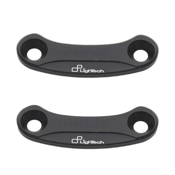 Pair of Lightech black aluminum mirror caps Kawasaki ZX10R 2011-2015