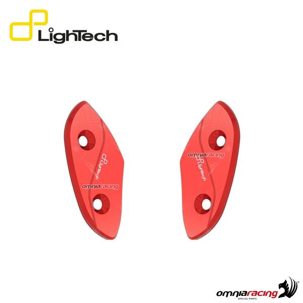 Coppia tappi specchietti retrovisori Lightech in ergal colore rosso per Aprilia RSV4R 2015>2017