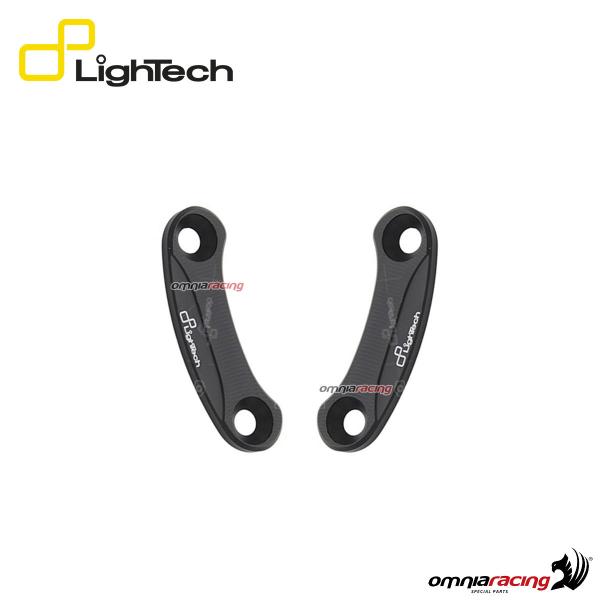 Pair of Lightech ergal rear view mirror caps black color for Kawasaki ZX10R 2011>2015