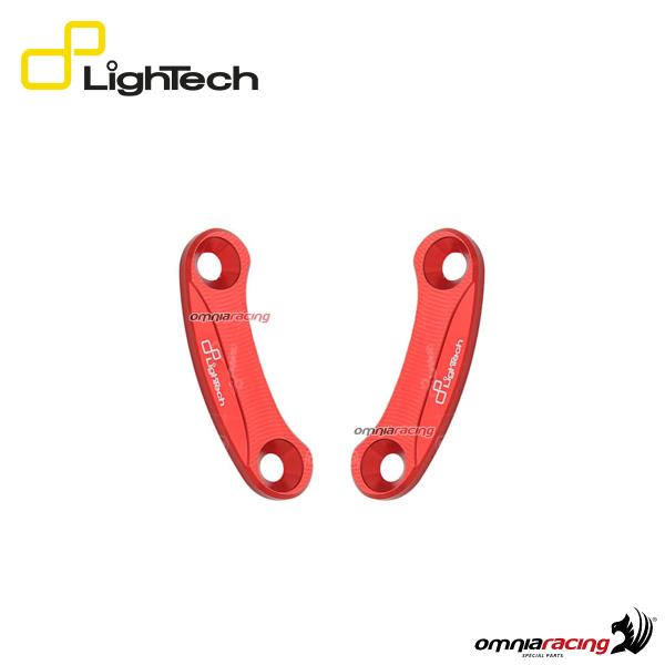 Coppia tappi specchietti retrovisori Lightech in ergal colore rosso per Kawasaki ZX10R 2011>2015