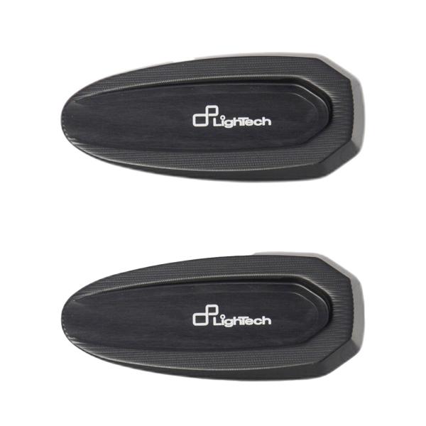 Pair of Lightech ergal rear view mirror caps black color for BMW S1000RR 2019>