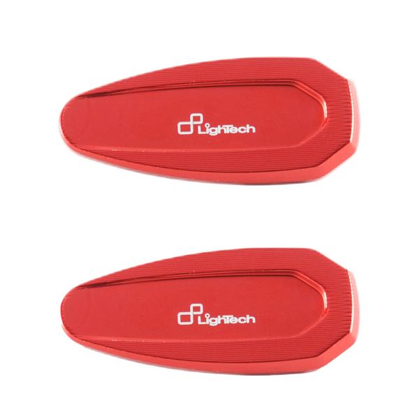 Pair of Lightech ergal rear view mirror caps red color for BMW S1000RR 2019>