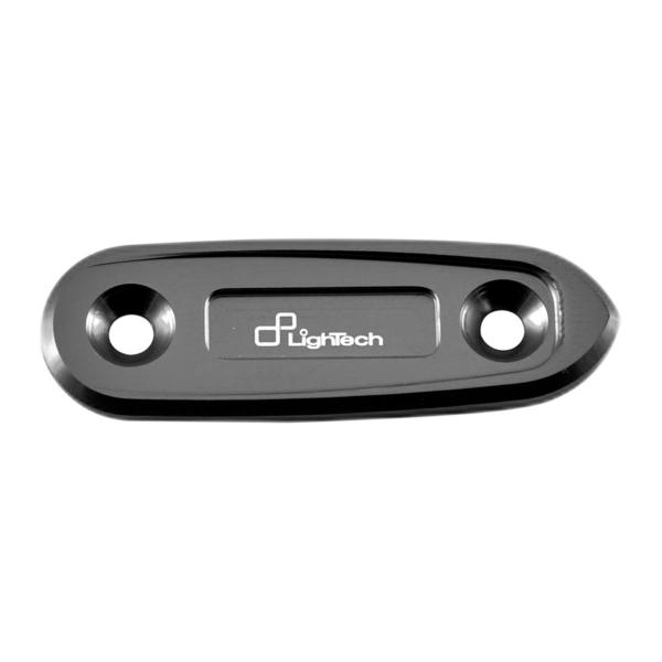 Pair of Lightech black aluminum mirror caps Yamaha R3 2019-2024