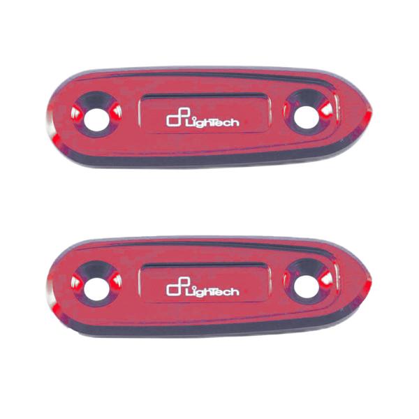 Coppia tappi specchio Lightech alluminio rosso Yamaha R3 2019-2024