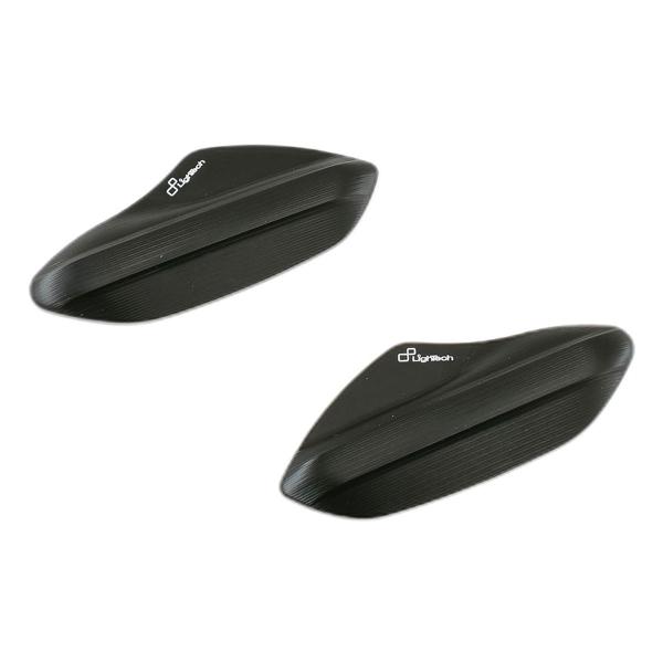 Pair of Lightech ergal rear view mirror caps black color Aprilia RSV4R / Factory 2009-2023