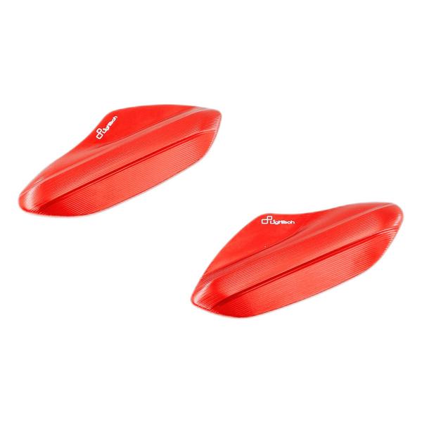 Pair of Lightech ergal rear view mirror caps red color Aprilia RSV4RR/Factory 2009-2023