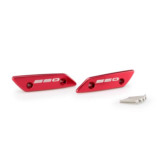 Puig aluminium Mirror Caps Rosso Yamaha Tmax 560 2022-2025