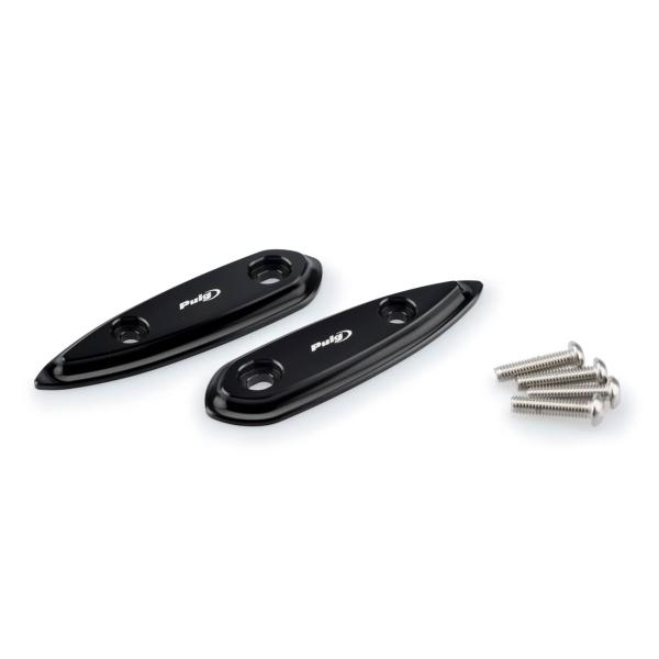 Puig aluminium Mirror Caps Black Yamaha R3 2015-2025