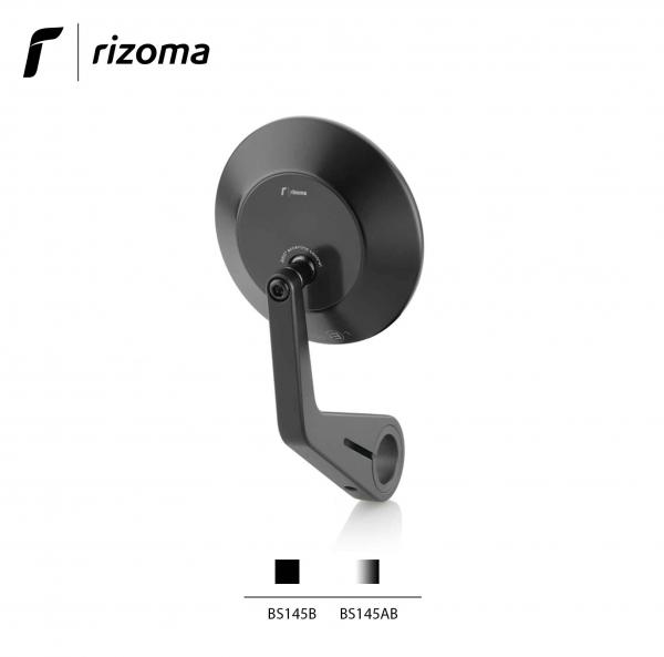 Specchietto Rizoma Eccentrico end-bar in alluminio omologato colore nero