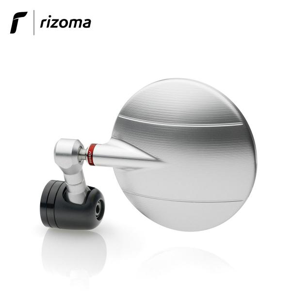 Rizoma Spy-R Naked aluminum end-bar mirror approved silver color