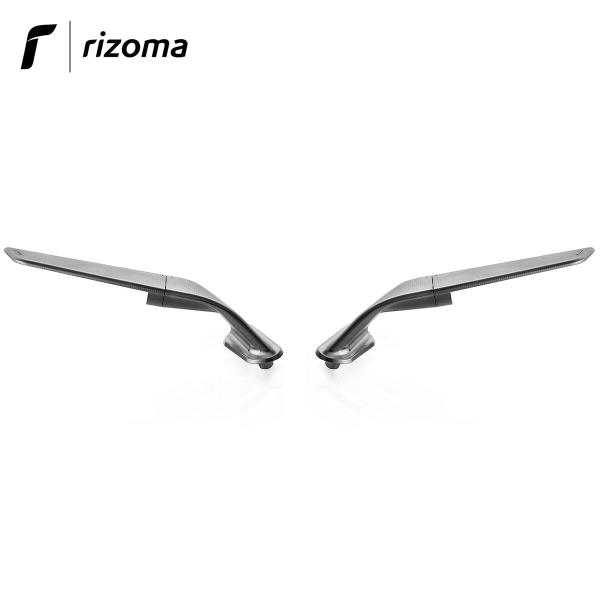 Coppia specchietti Rizoma Stealth in alluminio non omologati thunder grey per BMW S1000RR 2015>2018