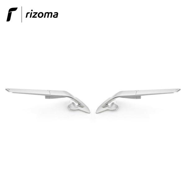 Coppia specchietti Rizoma Stealth  in alluminio non omologati colore argento per Yamaha R6 2017>