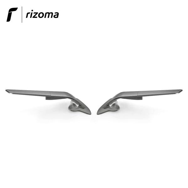 Coppia specchietti Rizoma Stealth carena in alluminio non omologati colore grigio per Yamaha R6 17>
