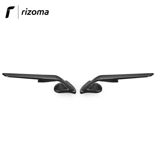 Coppia specchietti Rizoma Stealth carena in alluminio non omologati colore nero per Yamaha R1 2020>
