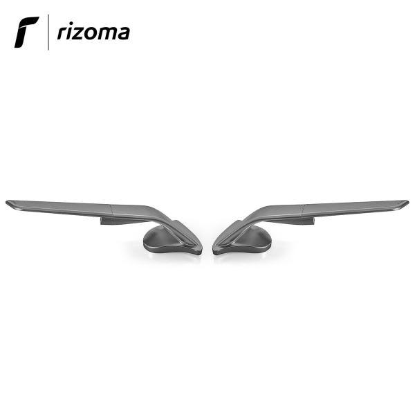 Coppia specchietti Rizoma Stealth carena in alluminio non omologati colore grigio per Yamaha R1 2020